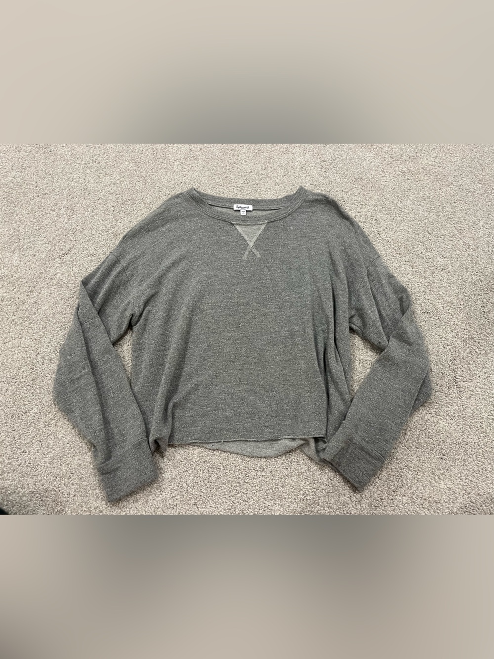 Splendid Gray Long Sleeve Crewneck Top